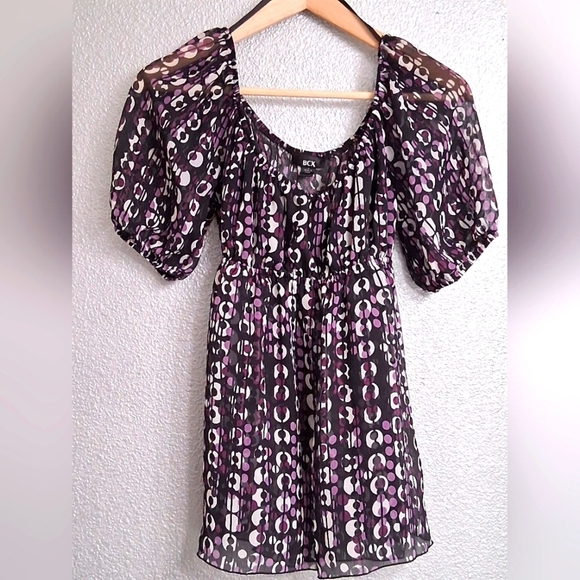 BCX Black & Purple Empire Waist Top. Size M - Picture 7 of 13